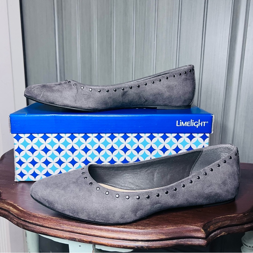 Limelight Charcoal Studded Flats